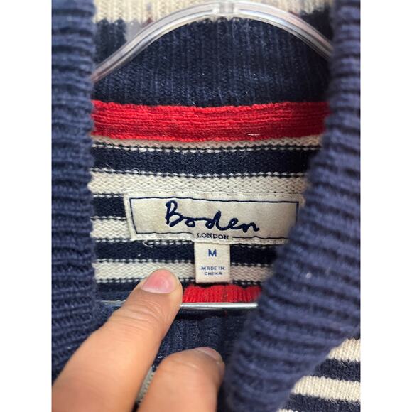Boden London - Men’s Quarter Zip Wool Sweater/ M/ Navy - Picture 3 of 6